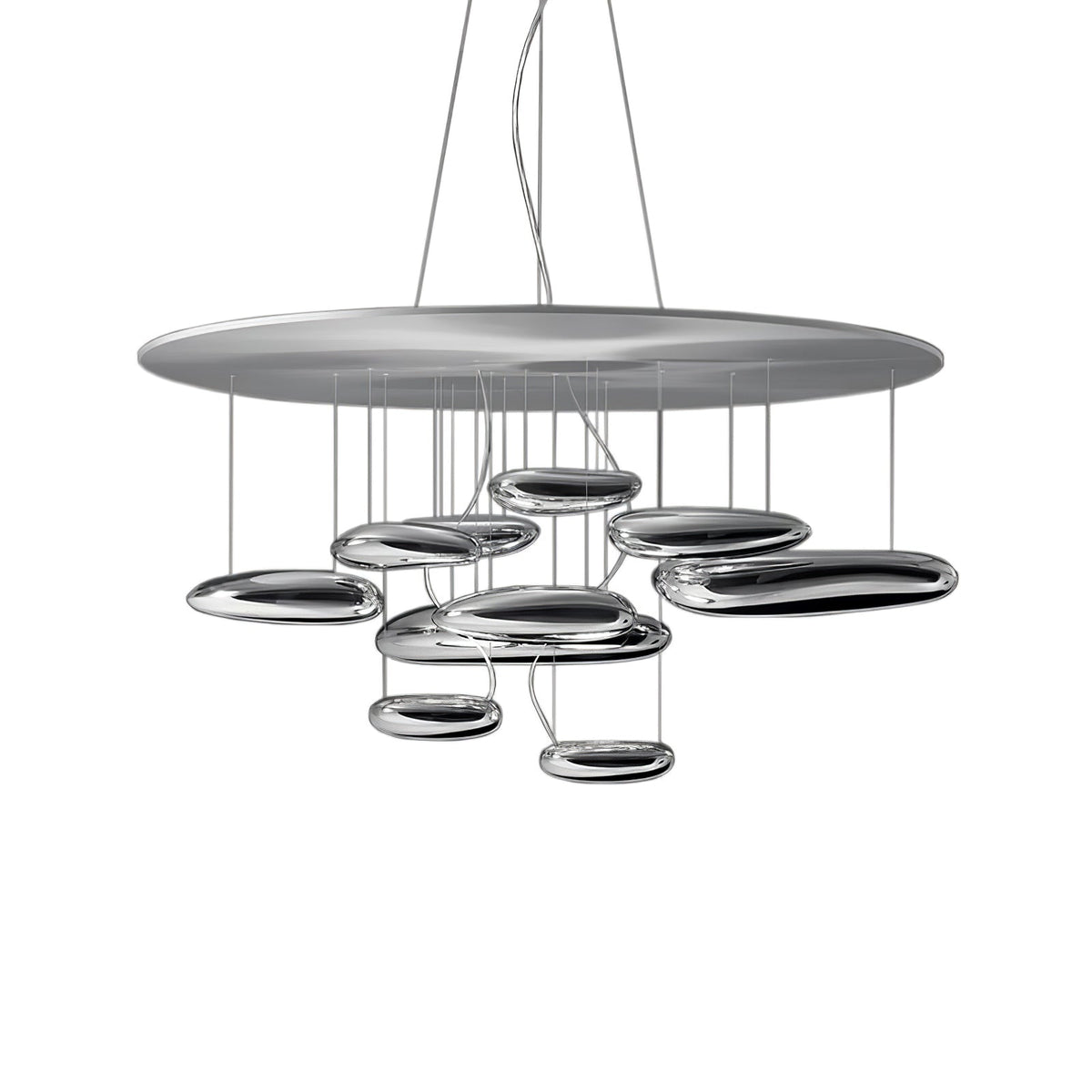 Lustre Andromède en aluminium et verre – vue 100