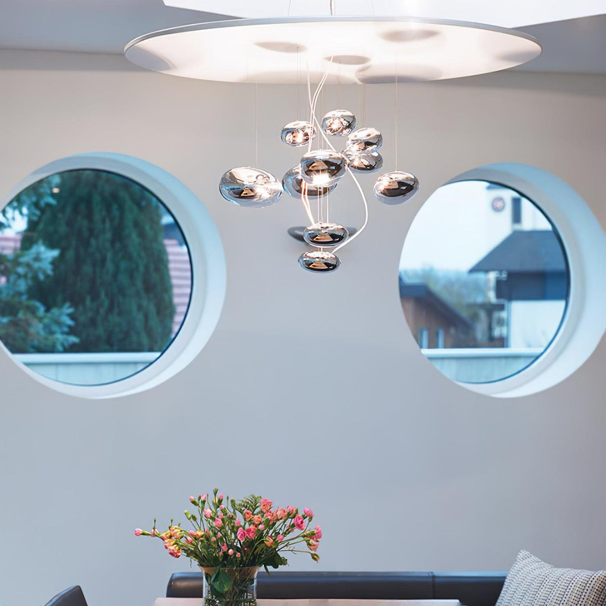 Lustre Andromède en aluminium et verre – vue 149