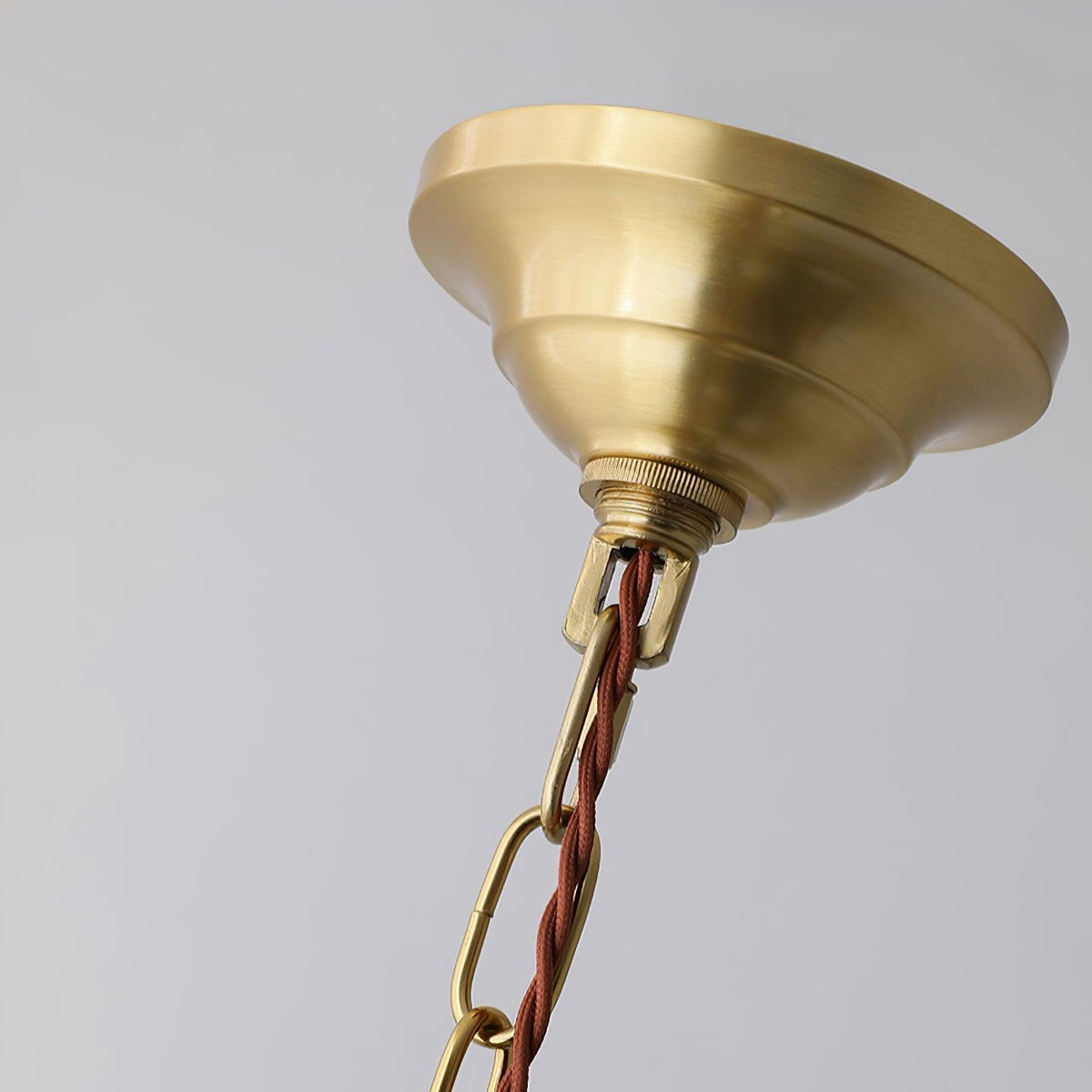 Lustre Dauphin en verre et bois – vue 6