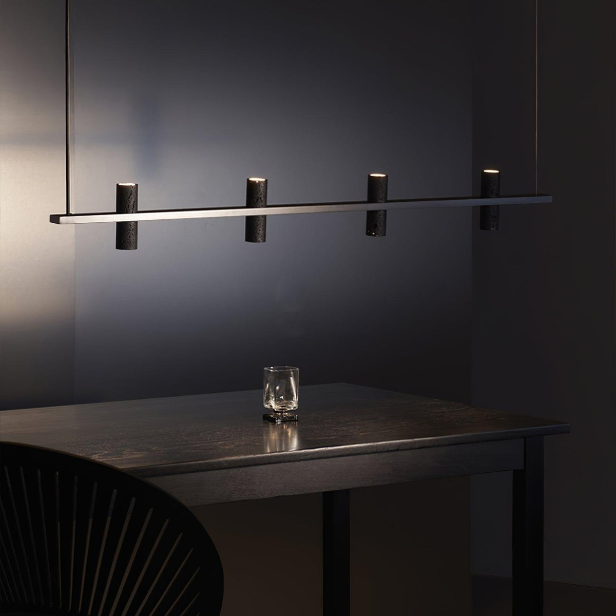 Lustre Porquerolles en pierre et cuivre – vue 11