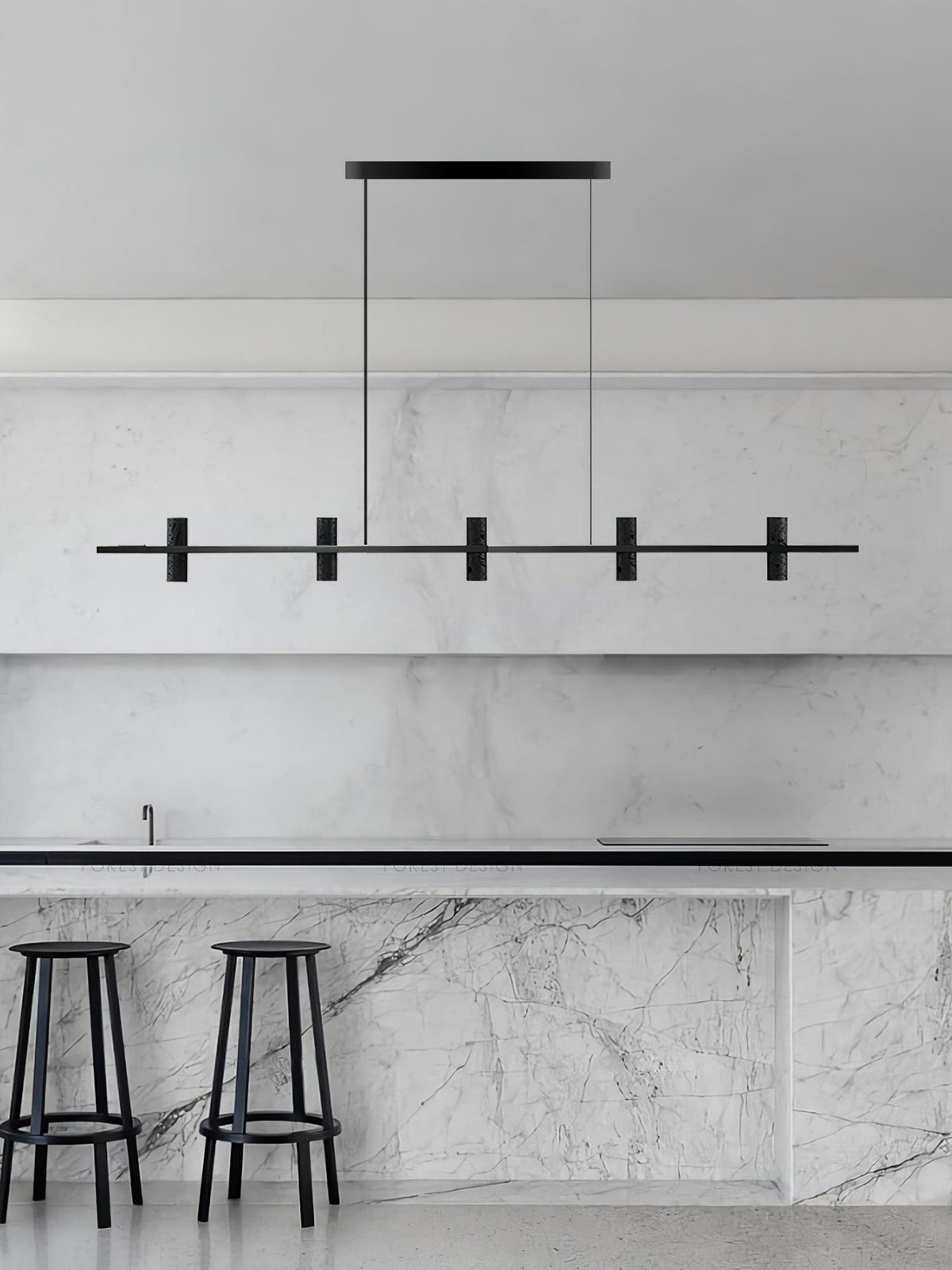 Lustre Porquerolles en pierre et cuivre – vue 12