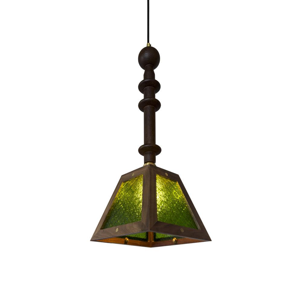 Suspension Violette en verre et noyer – vue 18