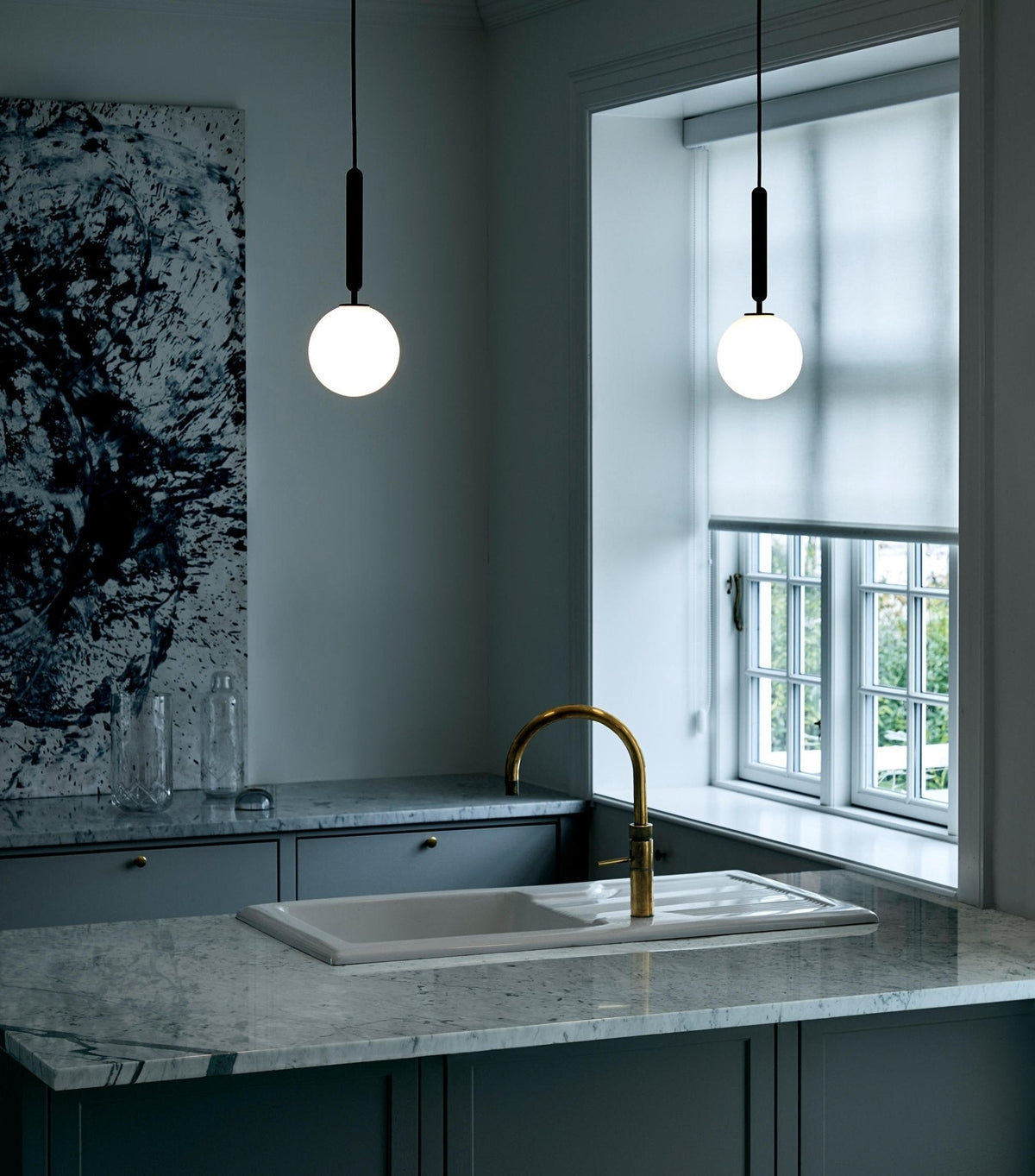 Suspension Parvis en verre et laiton – vue 9
