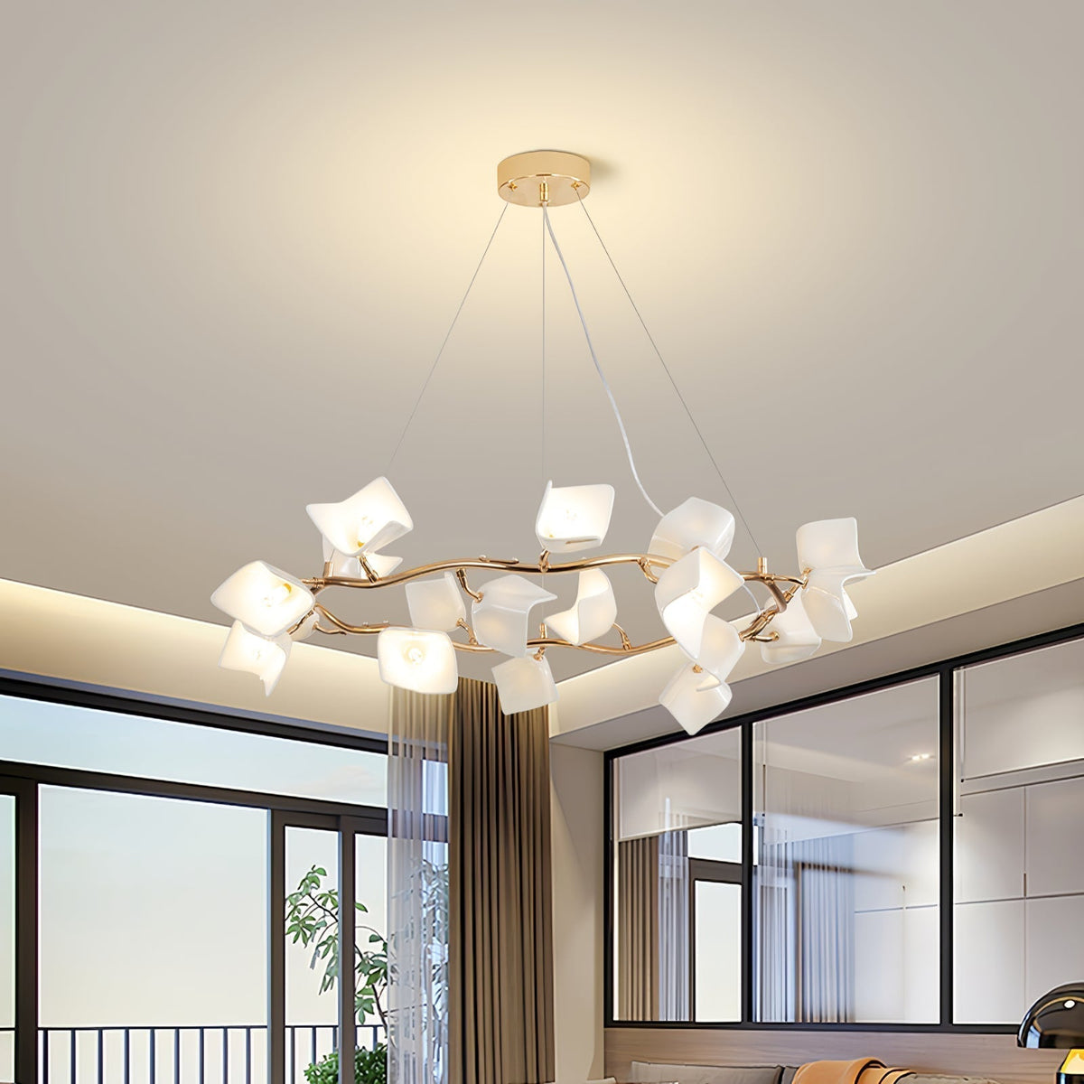 Lustre Olivine en céramique et fer – vue 17