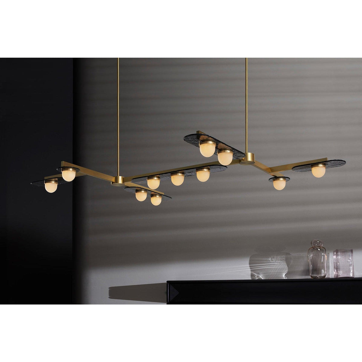 Lustre Sarlat en verre et fer – vue 13