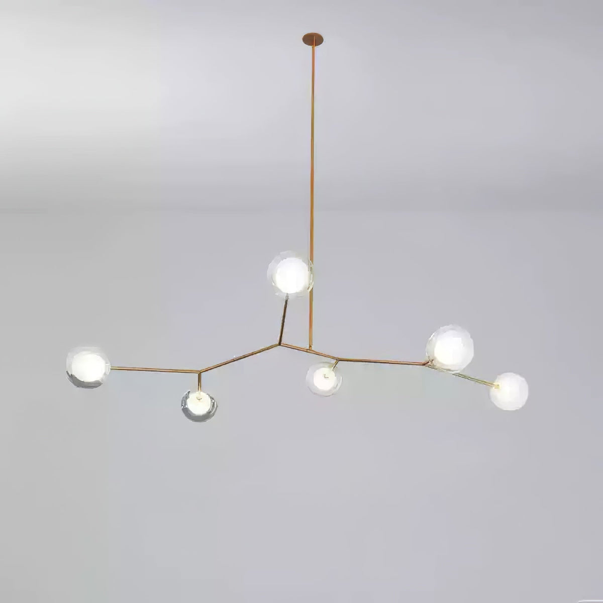 Lustre Caroline en laiton et verre – vue 6