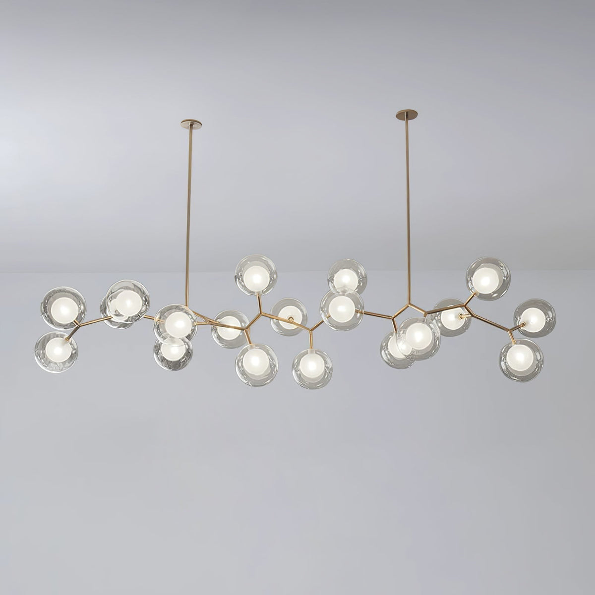 Lustre Caroline en laiton et verre – vue 5