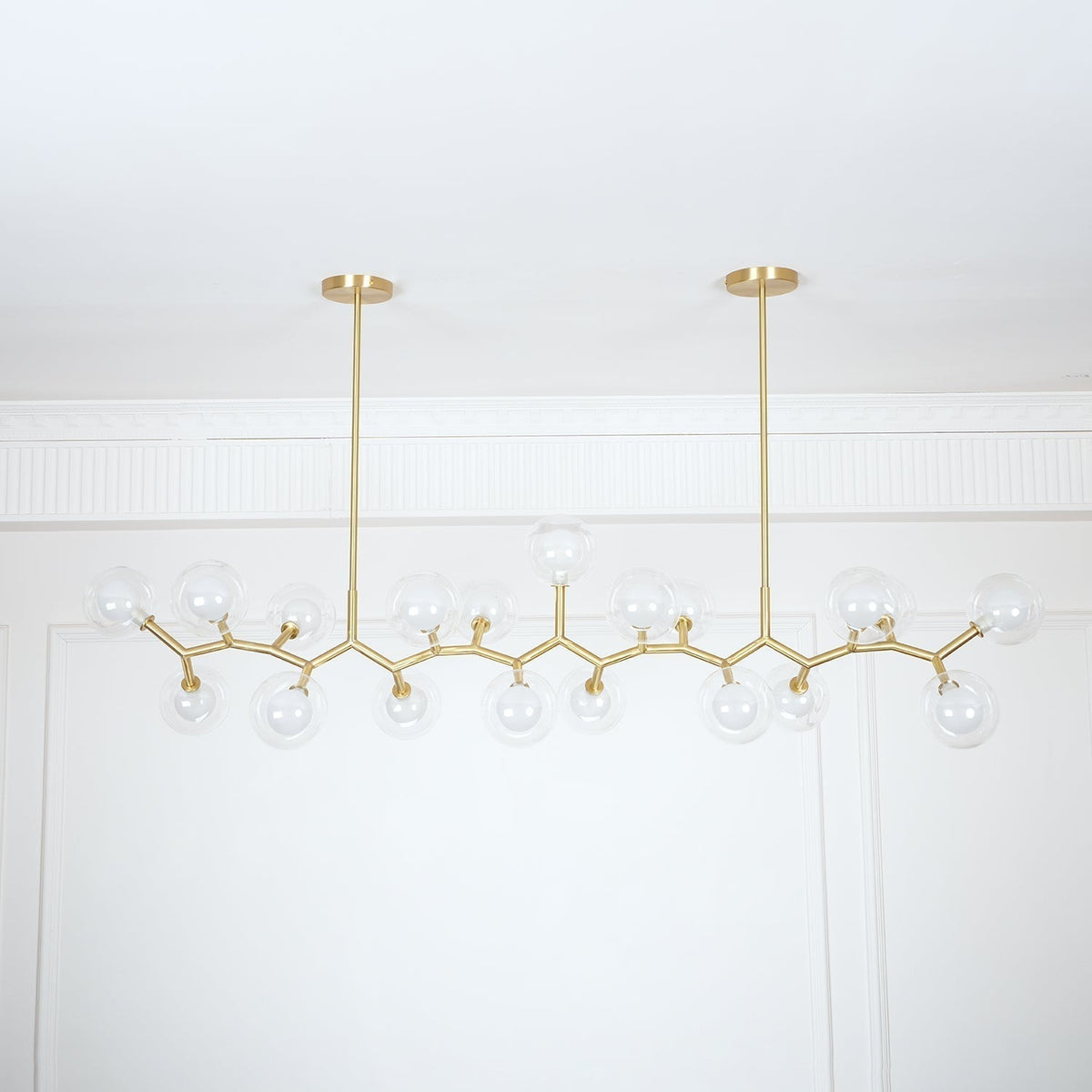Lustre Caroline en laiton et verre – vue 10