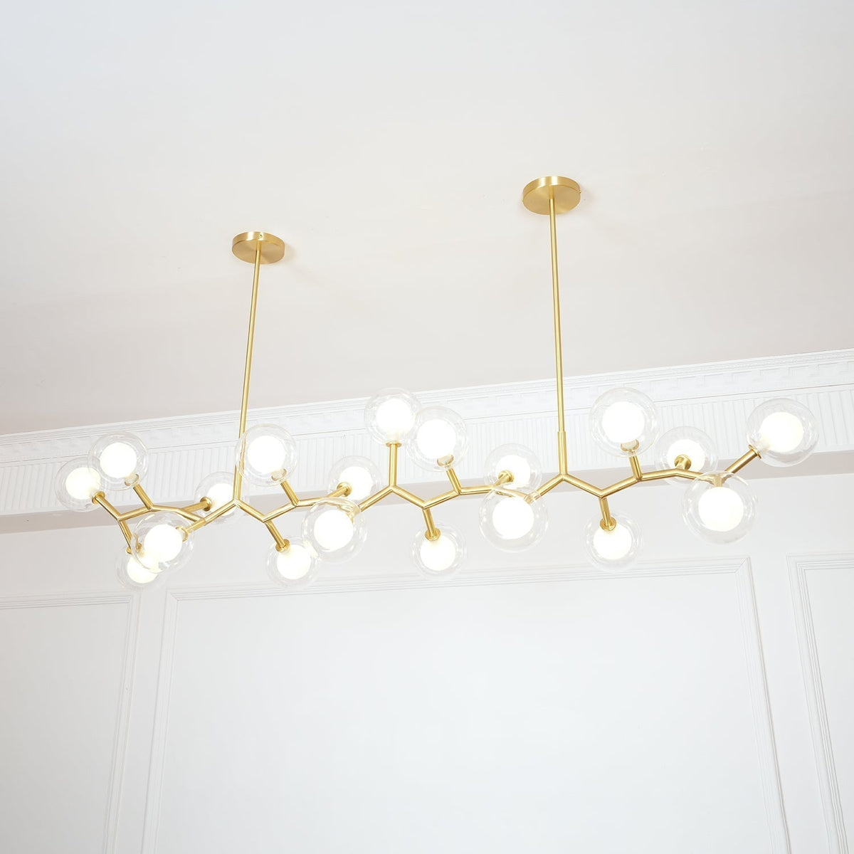 Lustre Caroline en laiton et verre – vue 23