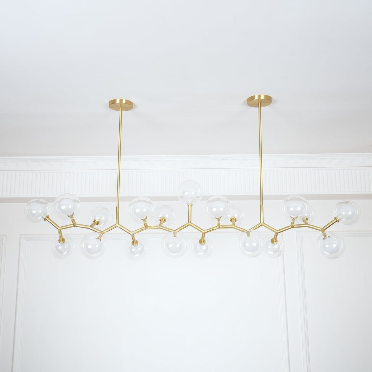 Lustre Caroline en laiton et verre – vue 13