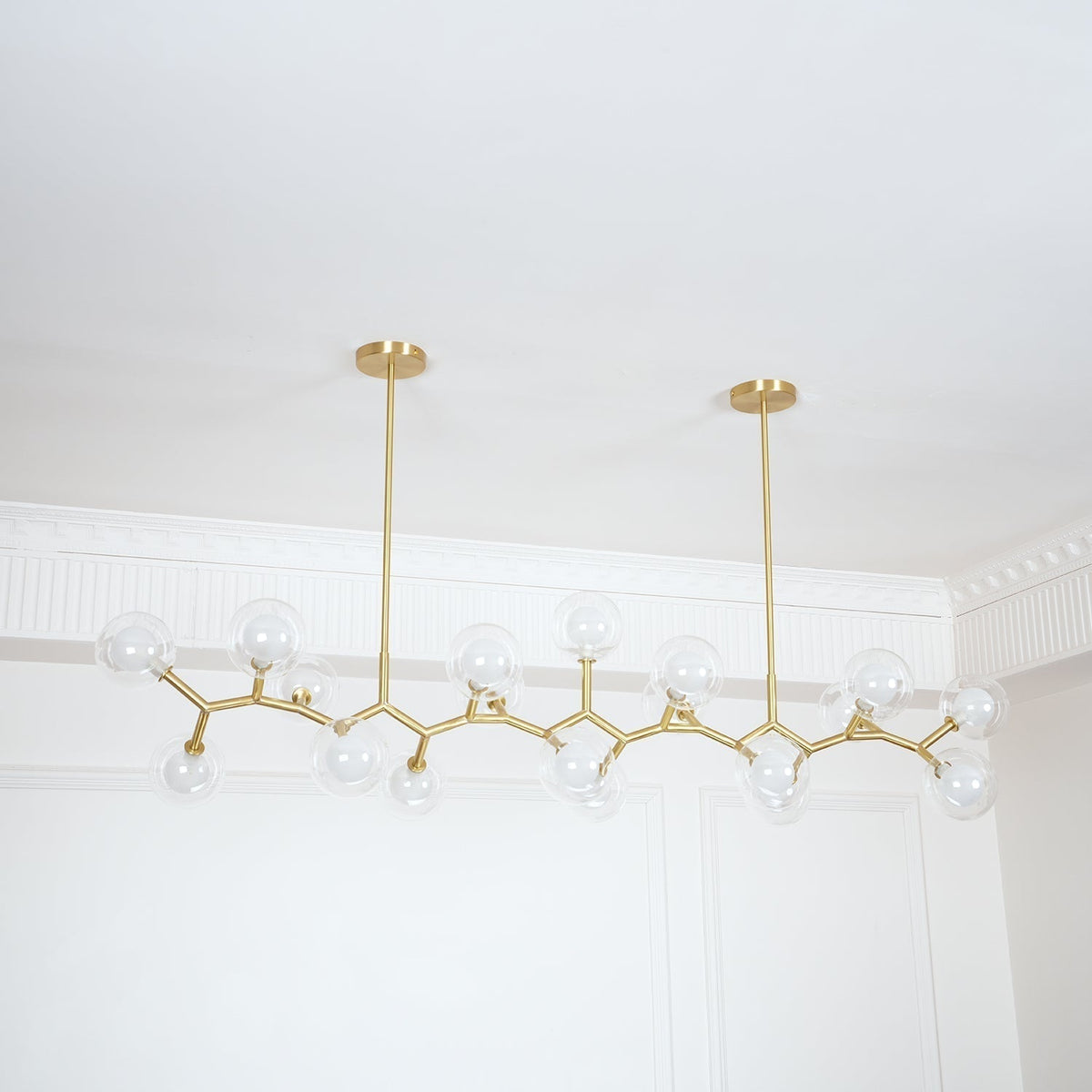 Lustre Caroline en laiton et verre – vue 15