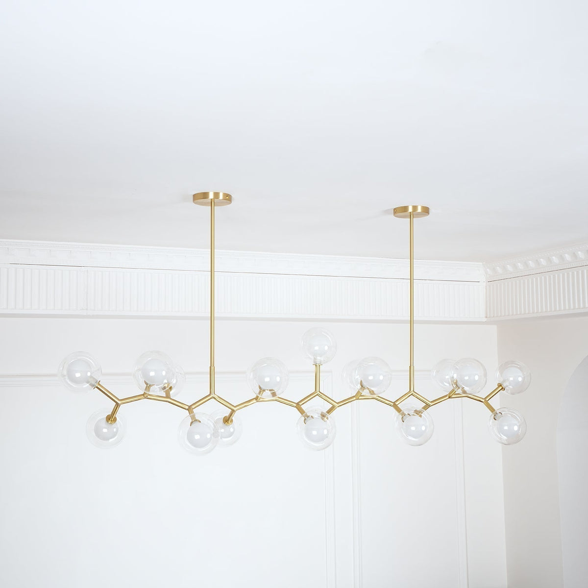 Lustre Caroline en laiton et verre – vue 16
