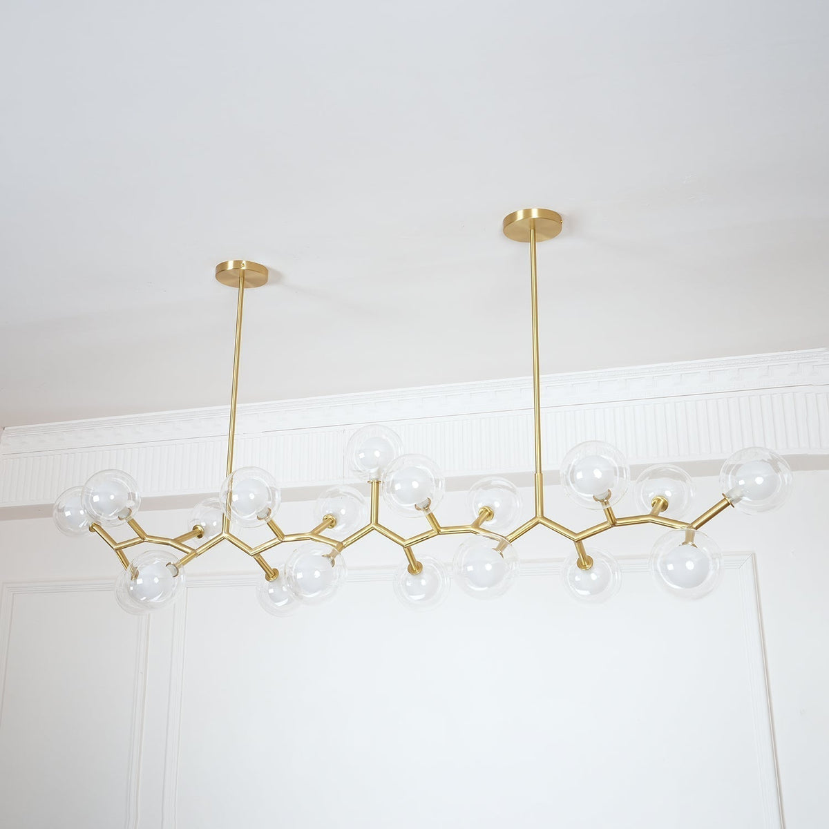 Lustre Caroline en laiton et verre – vue 12