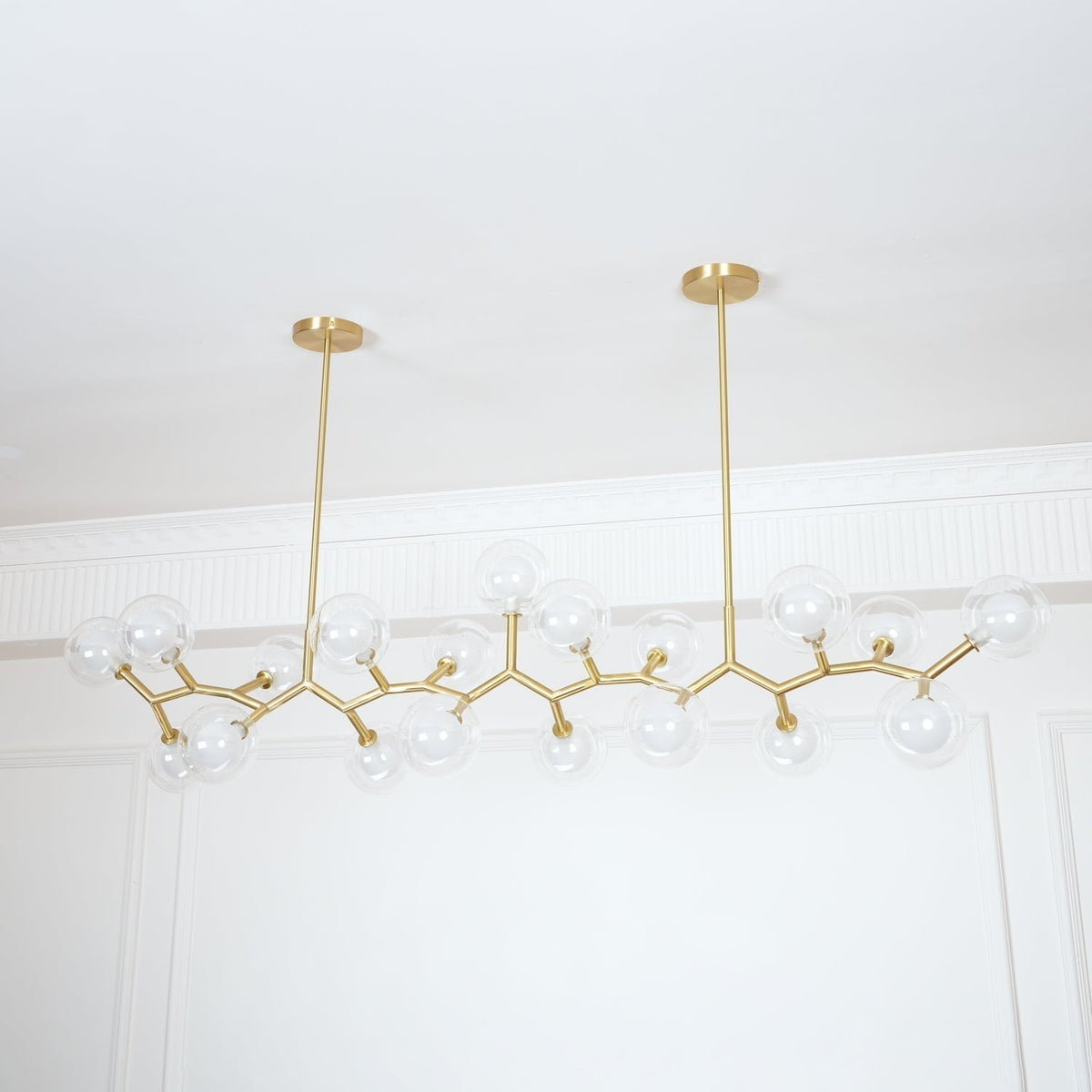 Lustre Caroline en laiton et verre – vue 17
