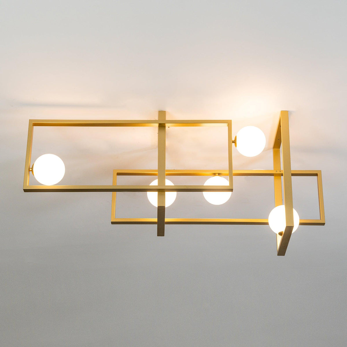 Lustre Aragon en verre et laiton – vue 8