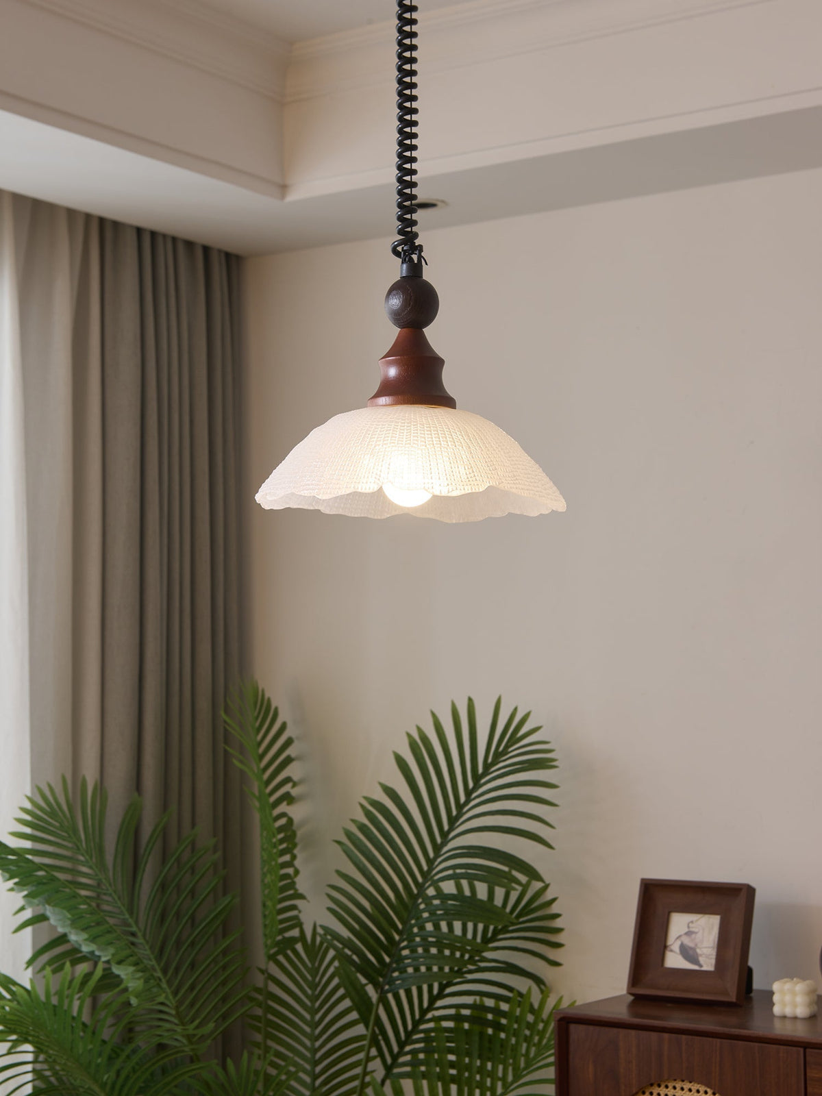 Suspension Atlas en bois et verre – vue 15