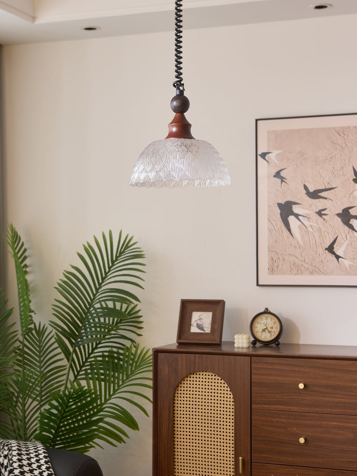 Suspension Atlas en bois et verre – vue 18
