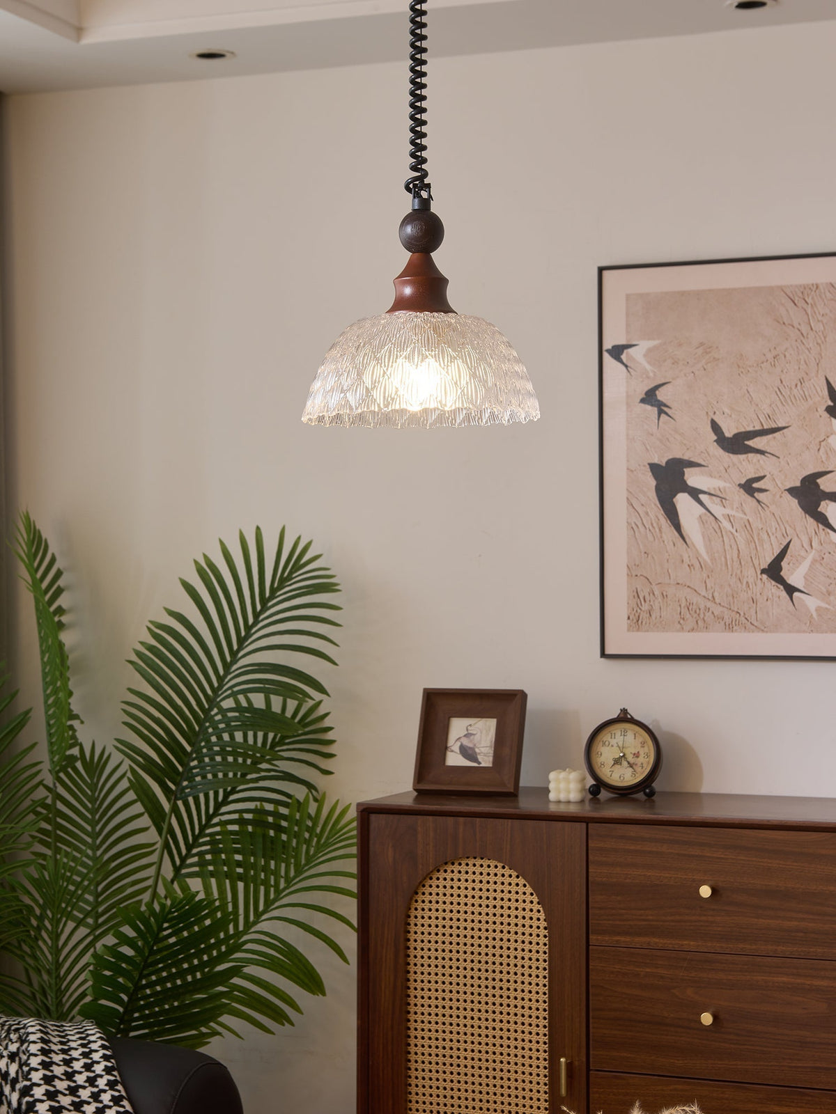 Suspension Atlas en bois et verre – vue 19
