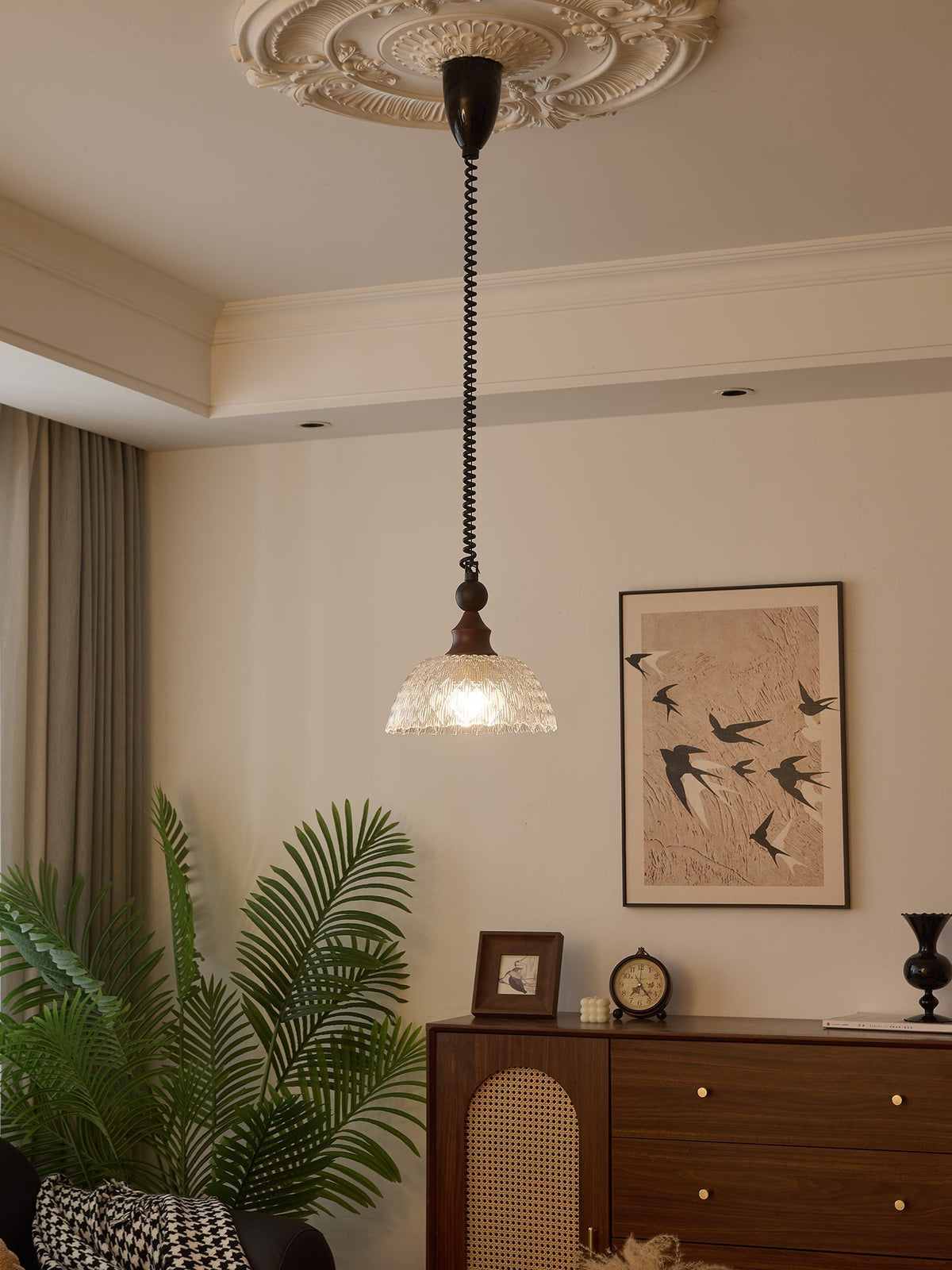 Suspension Atlas en bois et verre – vue 22