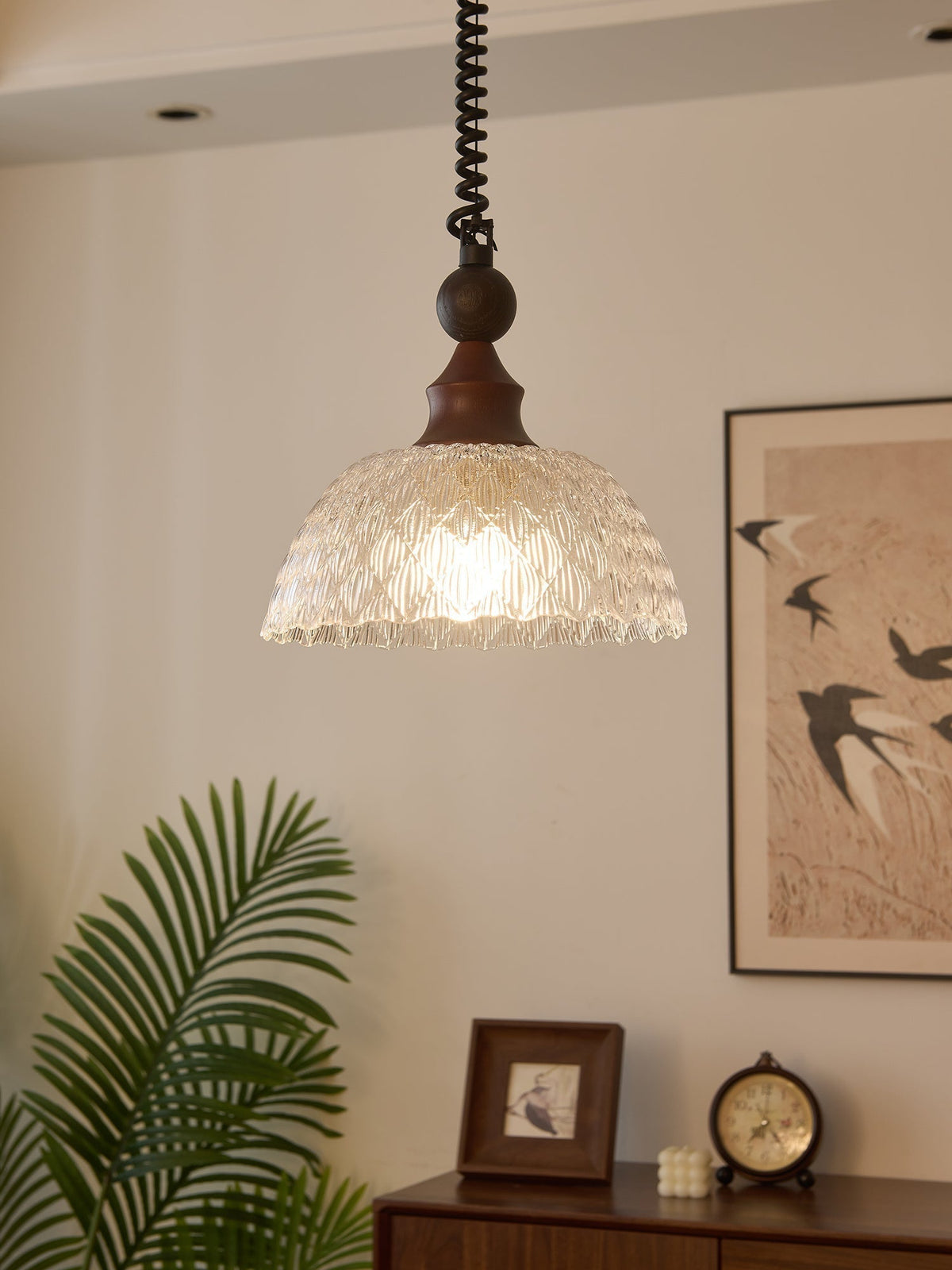 Suspension Atlas en bois et verre – vue 24