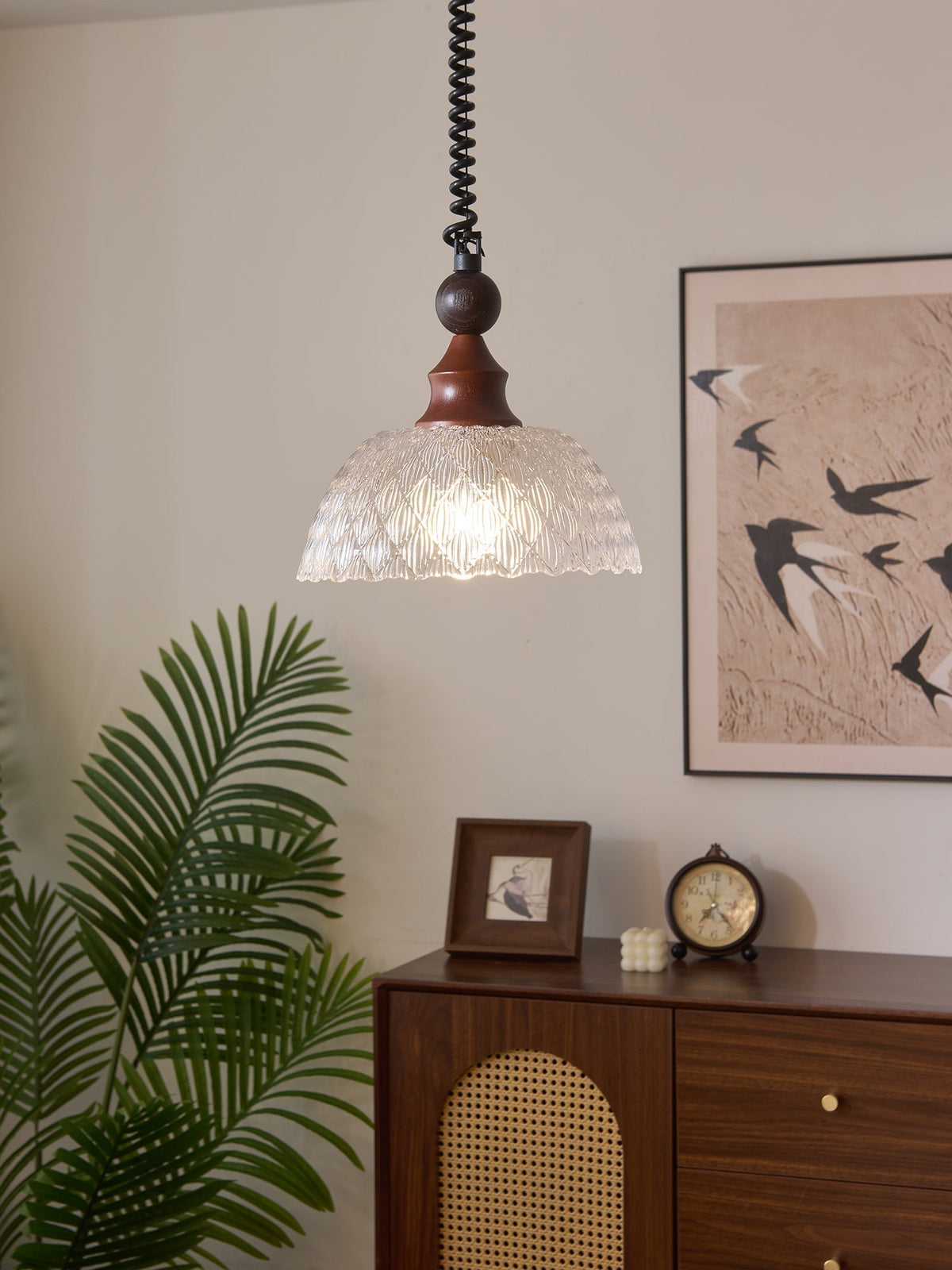 Suspension Atlas en bois et verre – vue 40