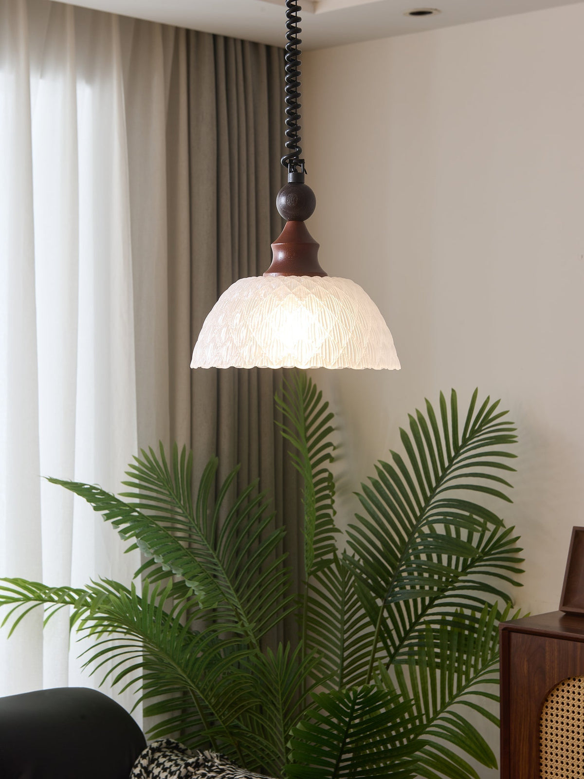 Suspension Atlas en bois et verre – vue 28