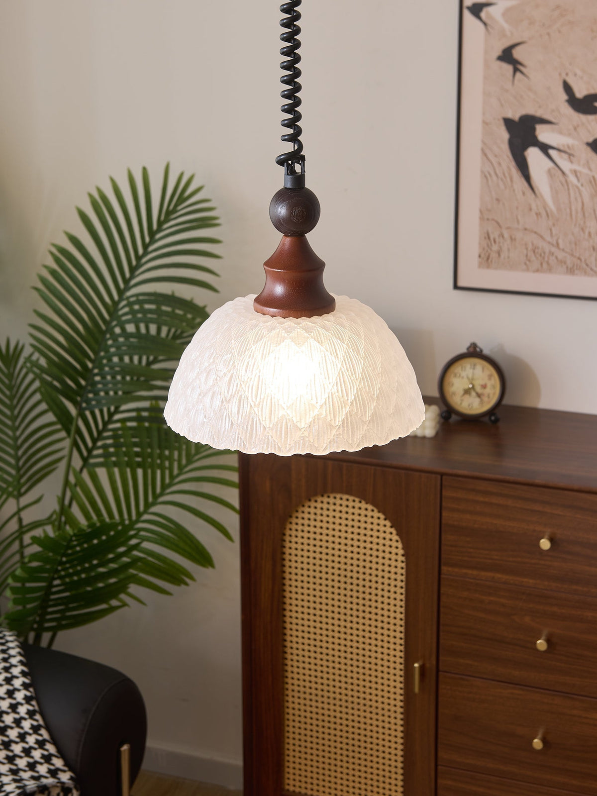 Suspension Atlas en bois et verre – vue 35