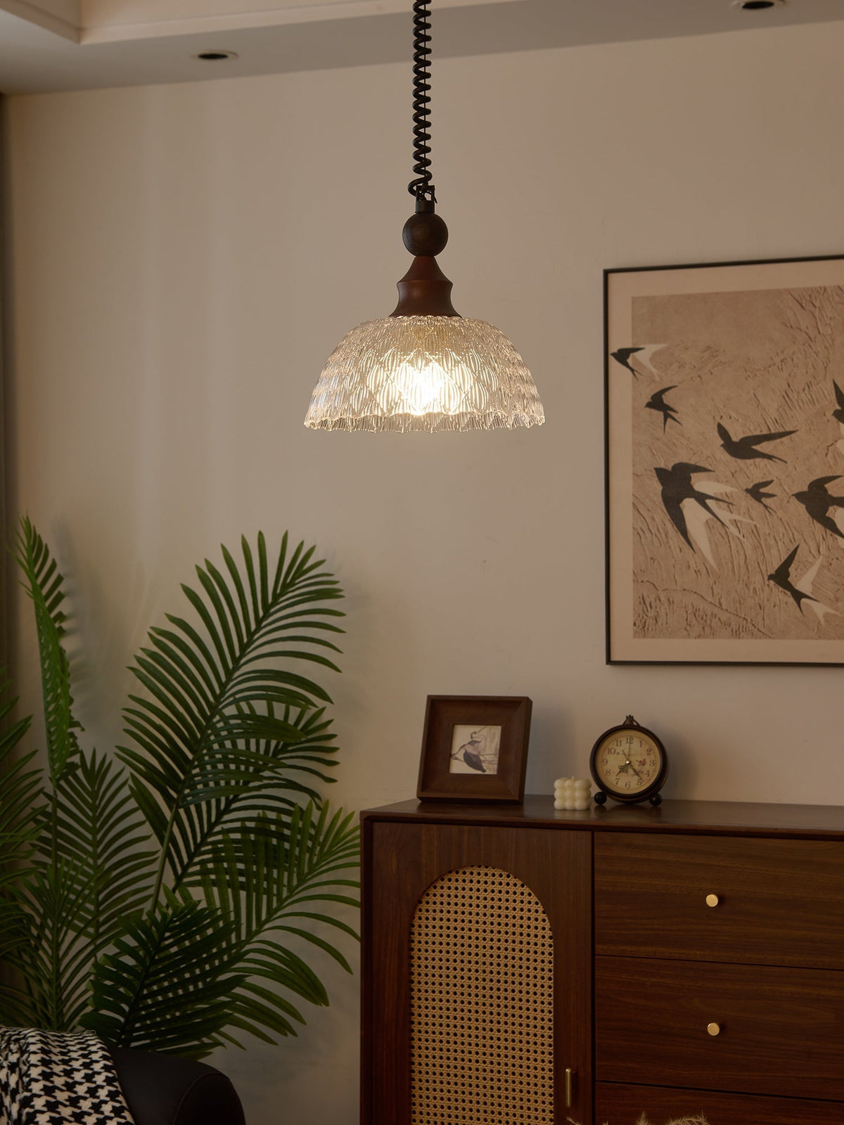 Suspension Atlas en bois et verre – vue 38