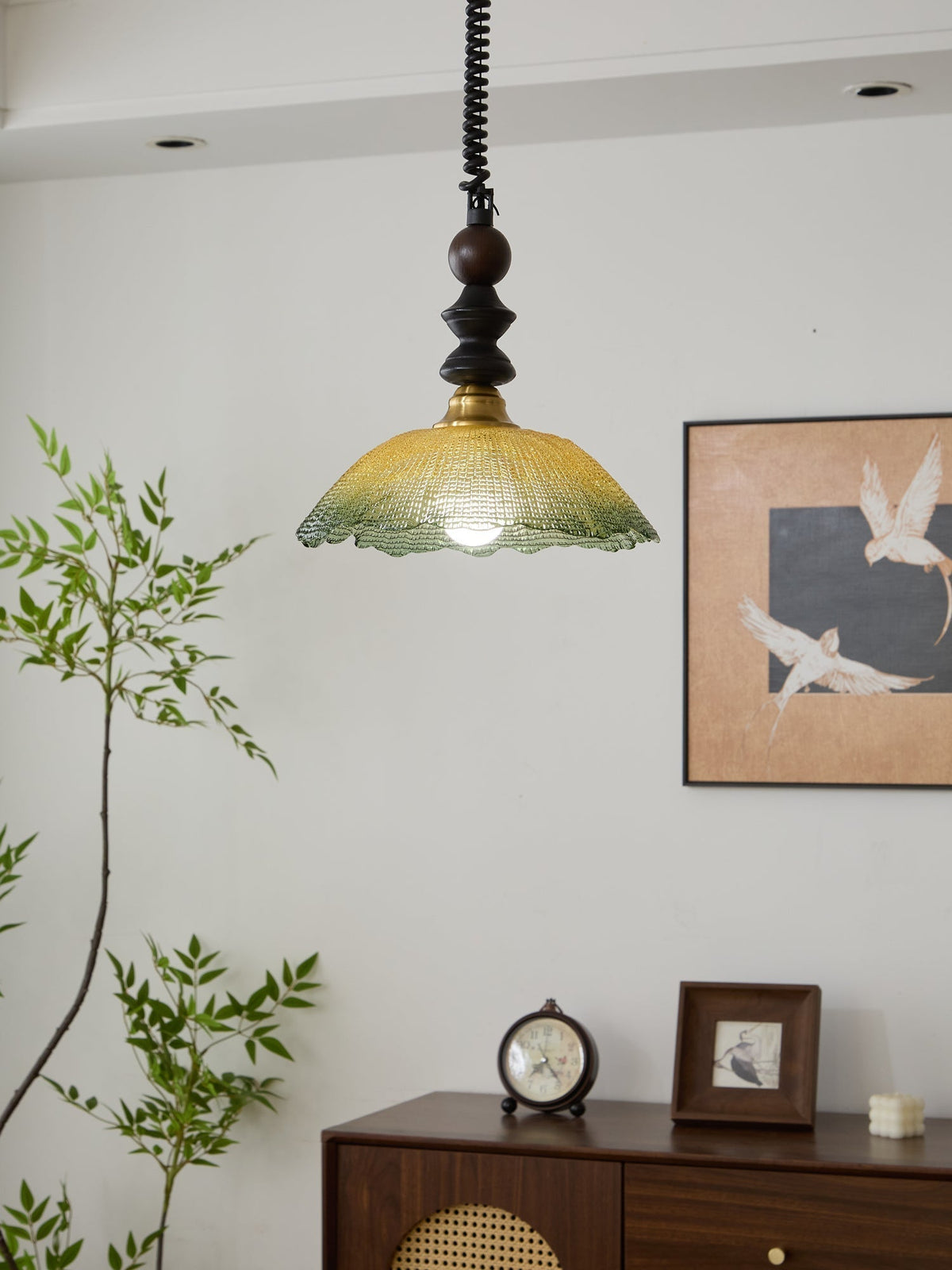 Suspension Atlas en bois et verre – vue 43