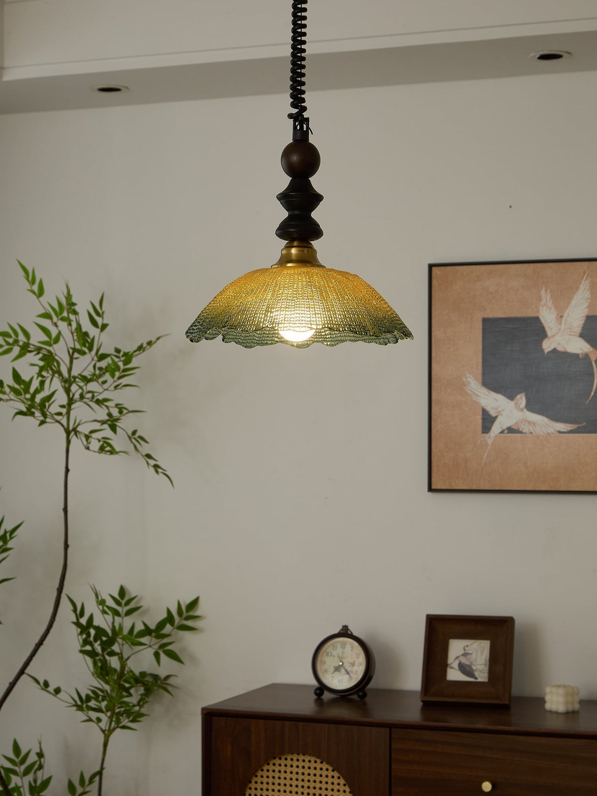 Suspension Atlas en bois et verre – vue 16