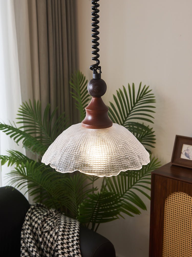 Suspension Atlas en bois et verre – vue 2