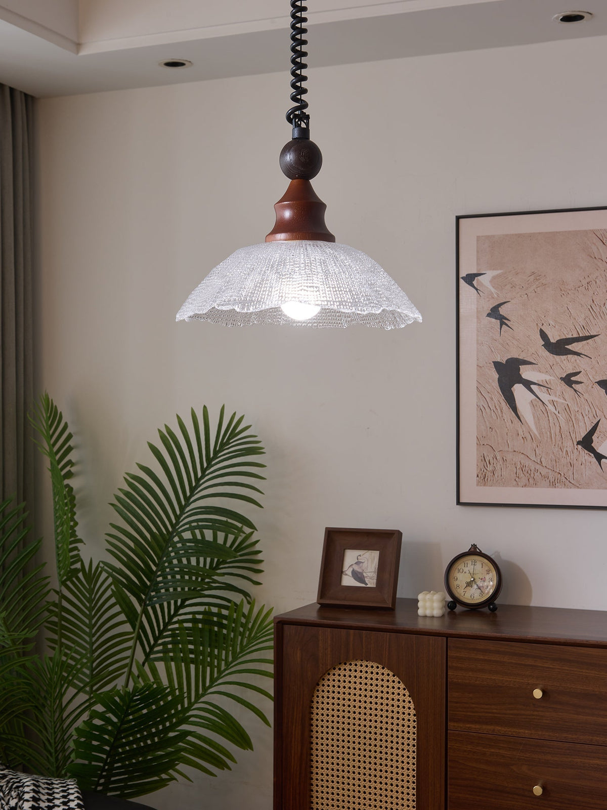 Suspension Atlas en bois et verre – vue 52