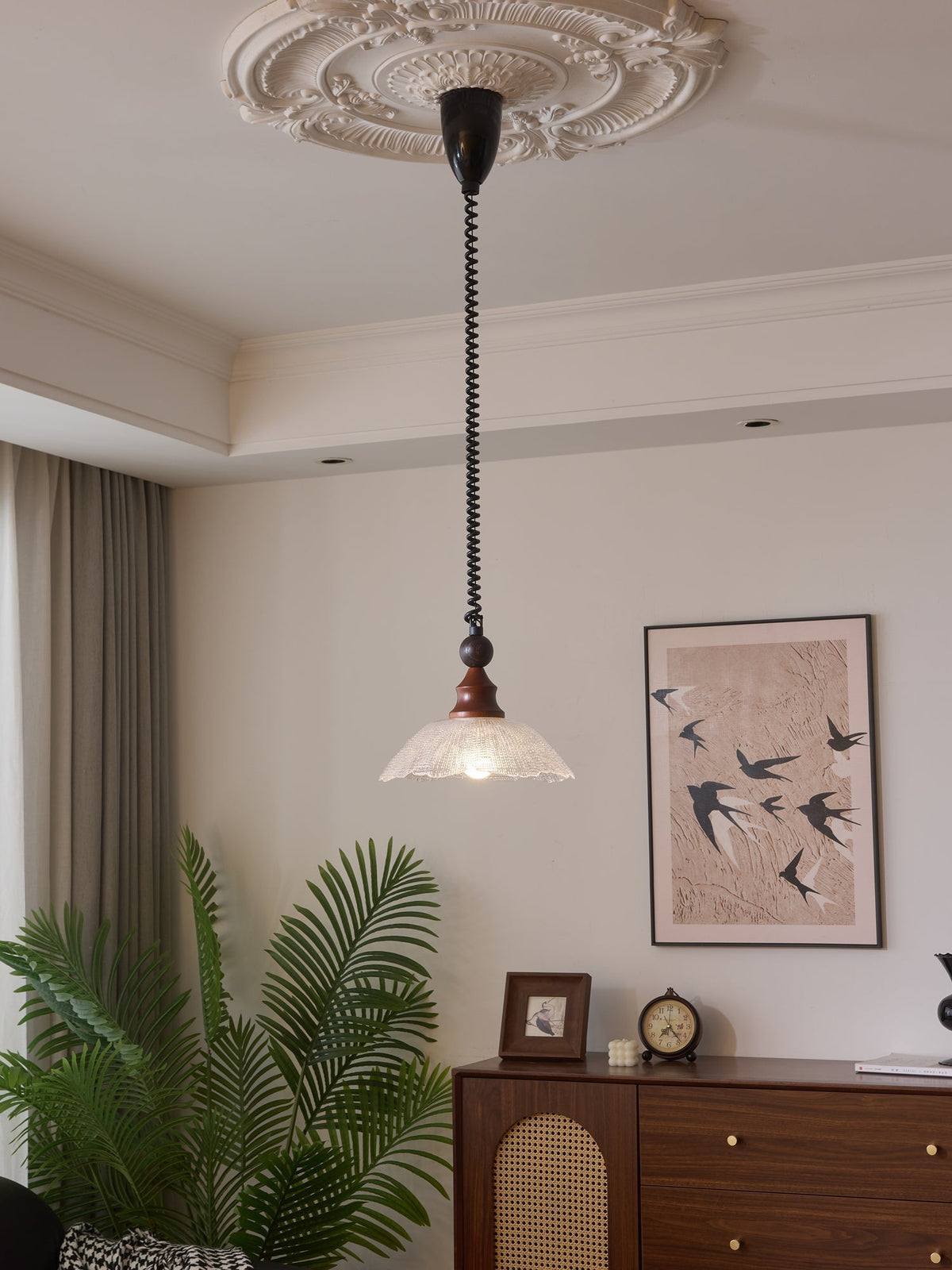 Suspension Atlas en bois et verre – vue 8