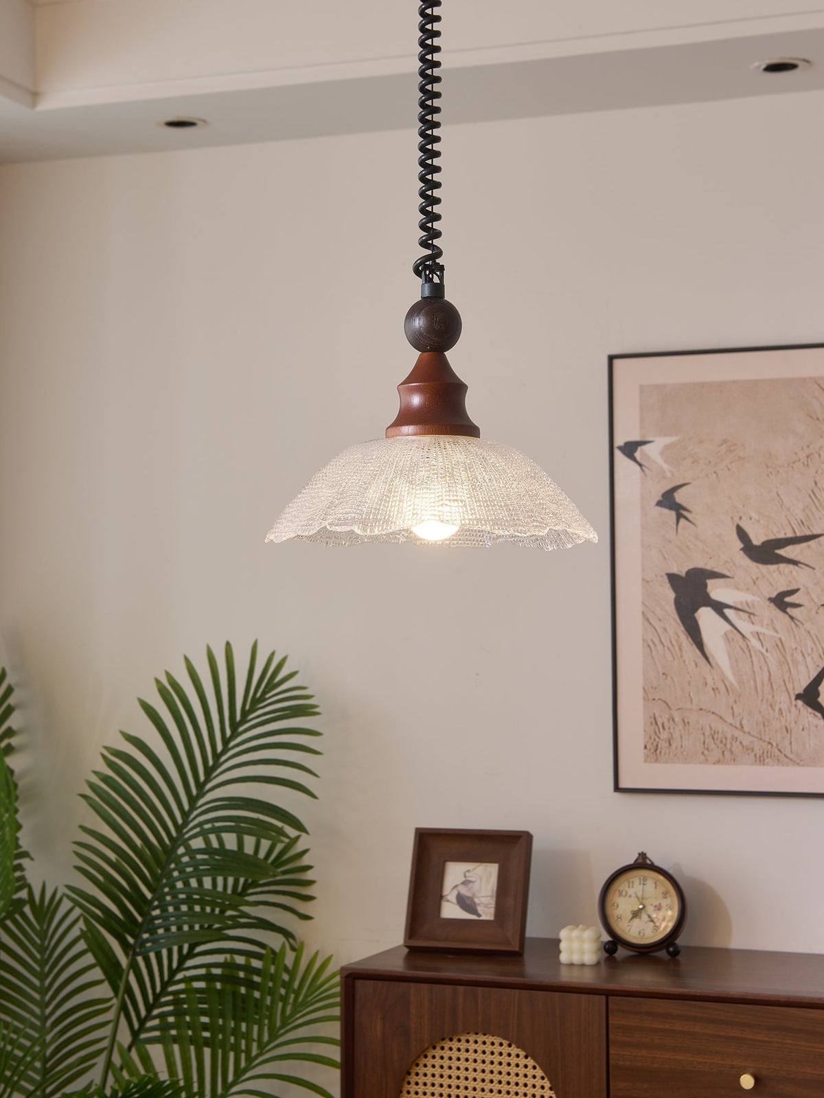Suspension Atlas en bois et verre – vue 9