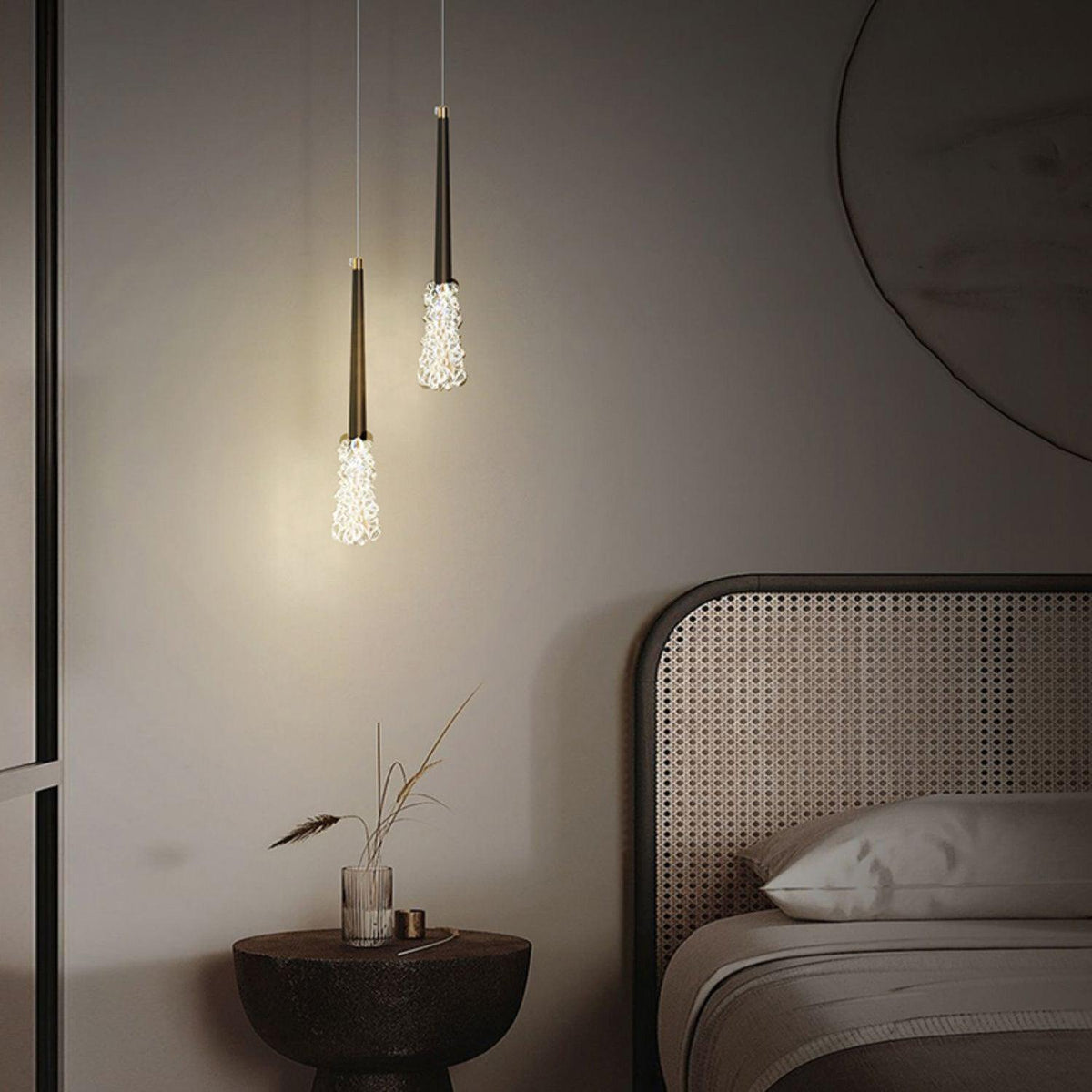 Suspension Grésil en cristal et métal – vue 5