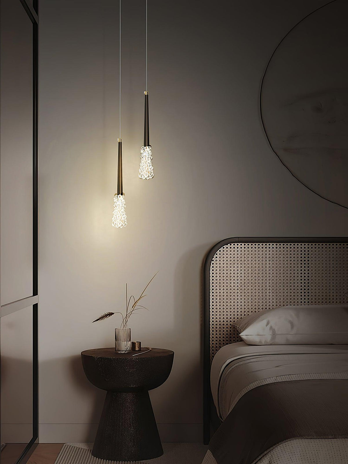 Suspension Grésil en cristal et métal – vue 3