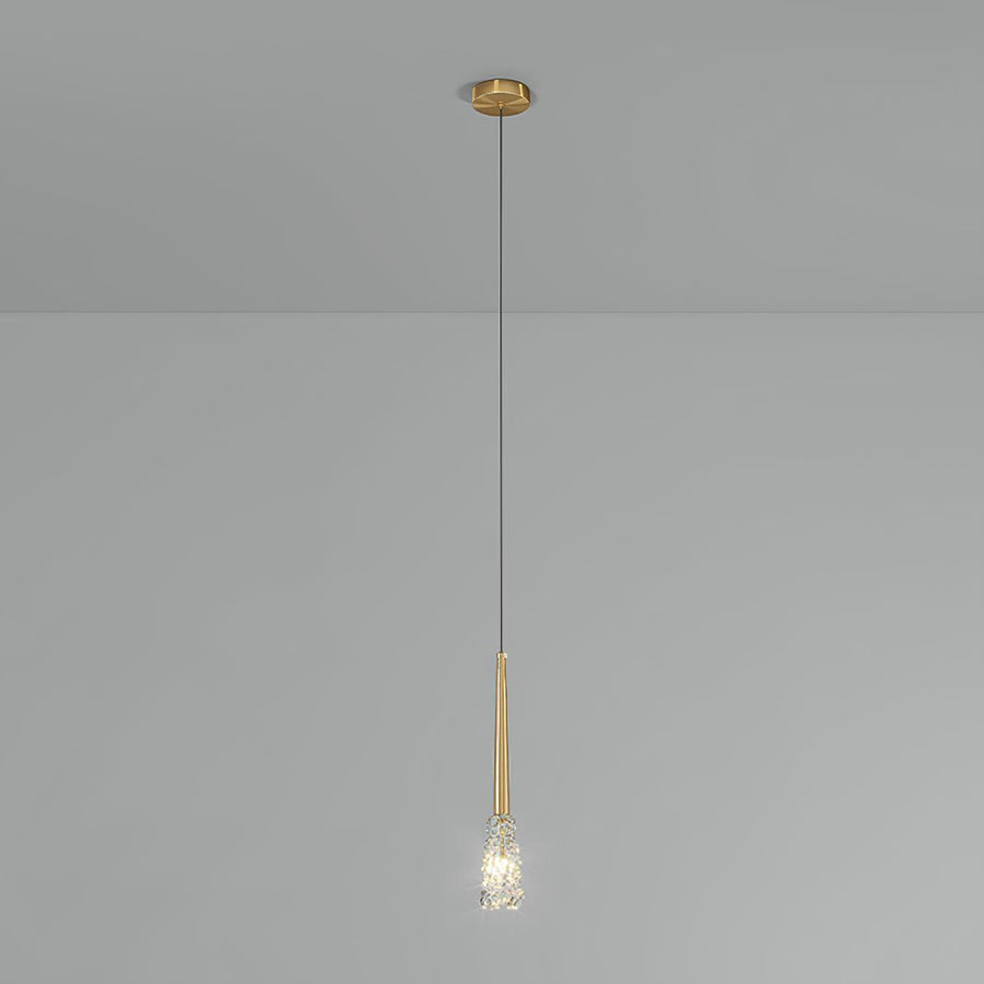 Suspension Grésil en cristal et métal – vue 2