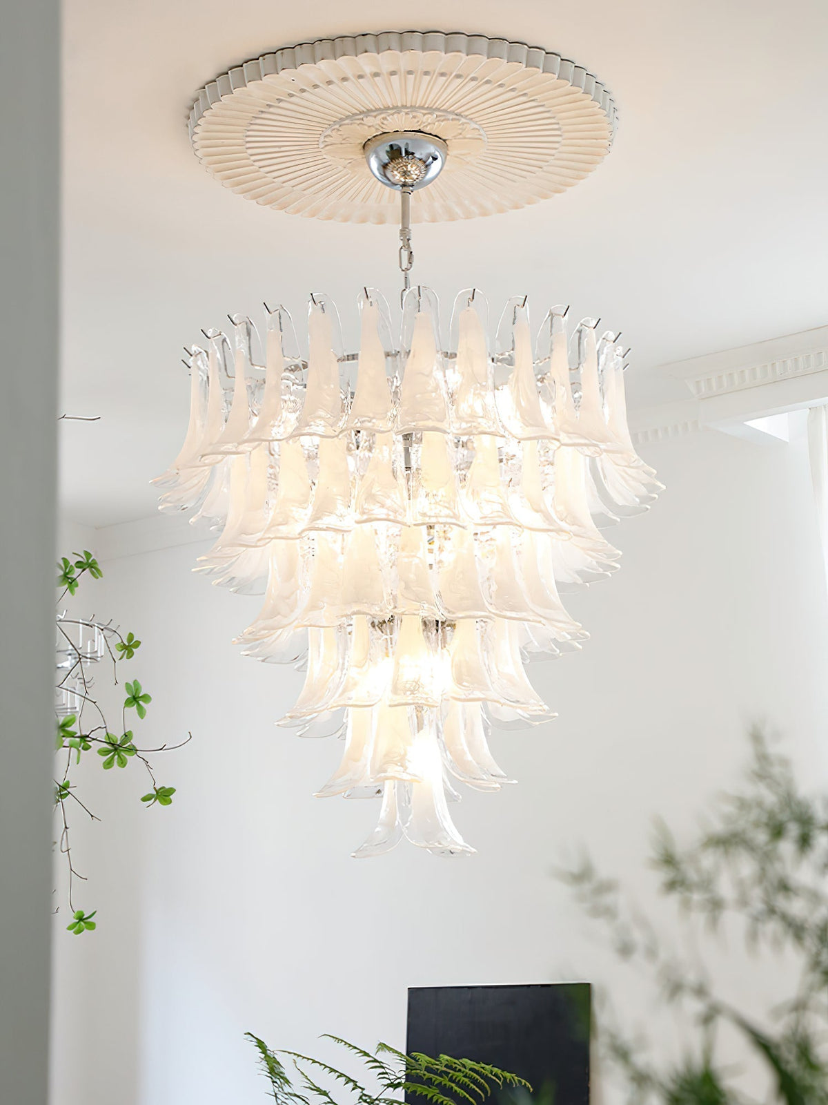 Lustre Colombe en verre et métal – vue 55