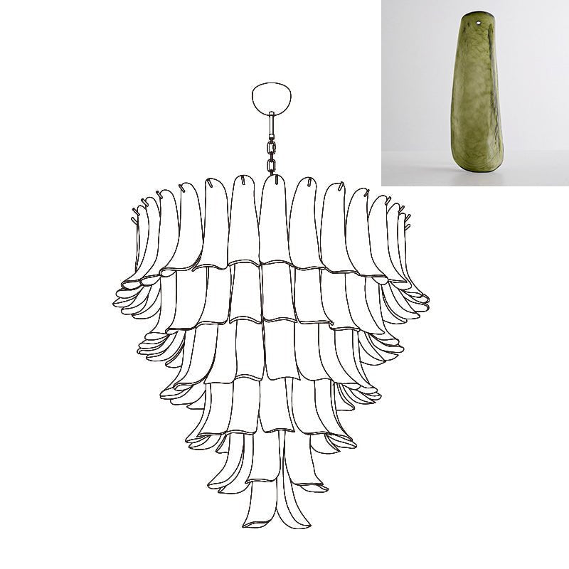 Lustre Colombe en verre et métal – vue 106