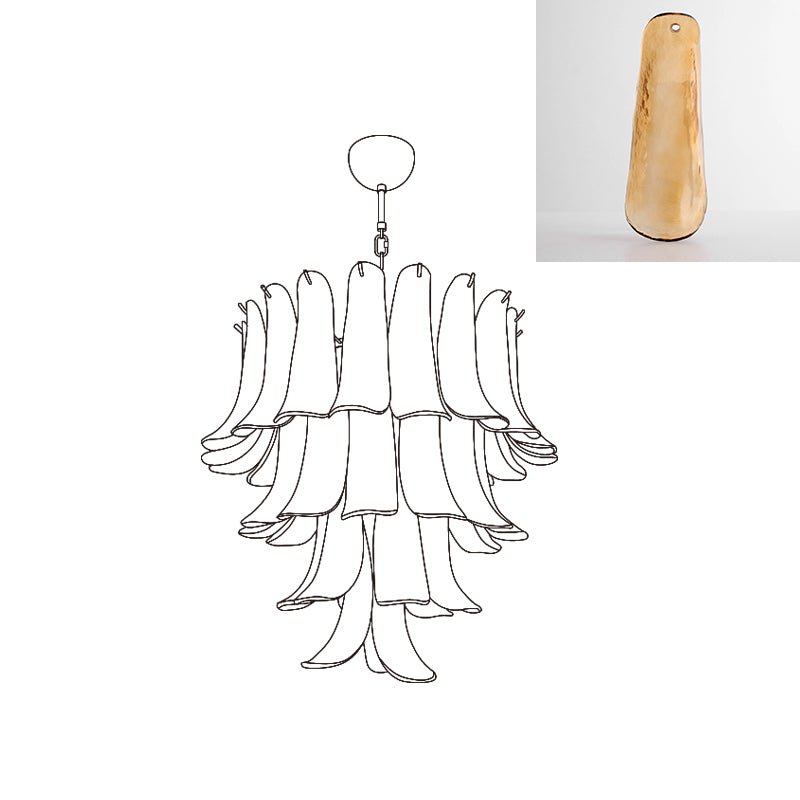 Lustre Colombe en verre et métal – vue 107