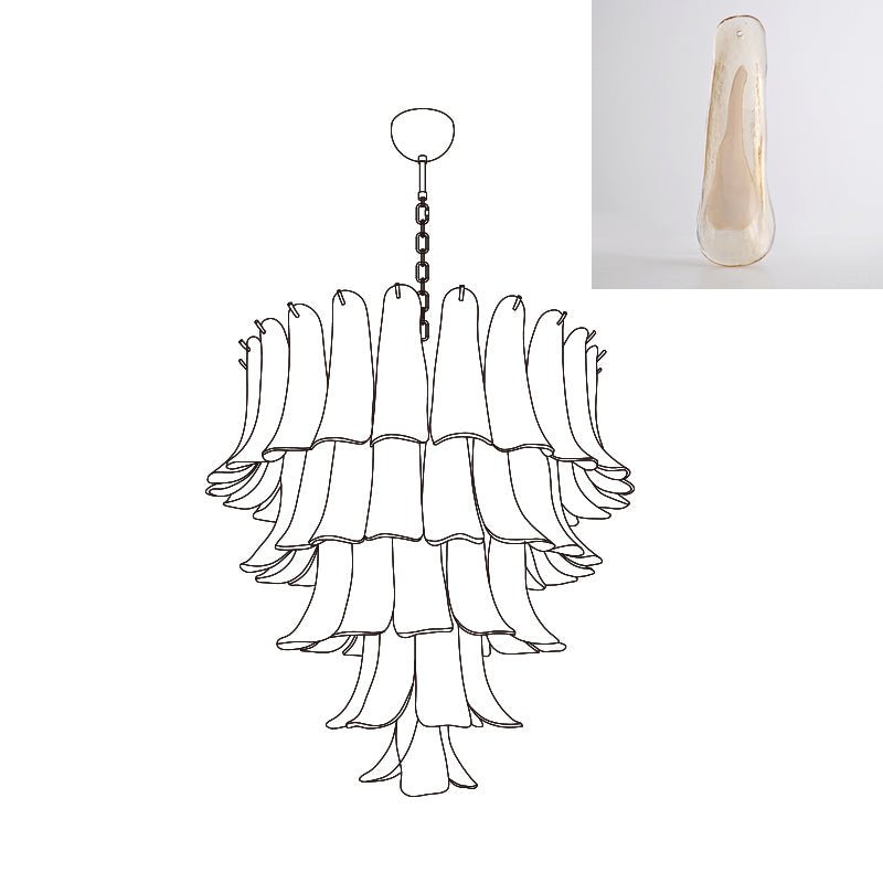Lustre Colombe en verre et métal – vue 190