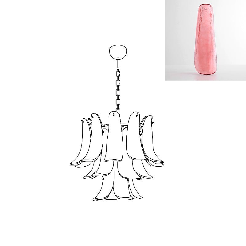 Lustre Colombe en verre et métal – vue 2