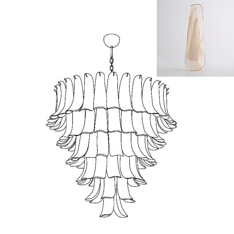 Lustre Colombe en verre et métal – vue 8