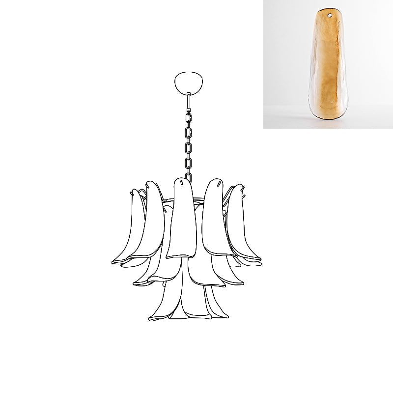 Lustre Colombe en verre et métal – vue 57