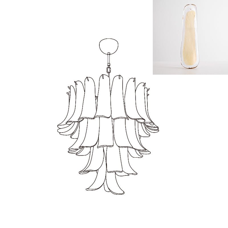 Lustre Colombe en verre et métal – vue 93