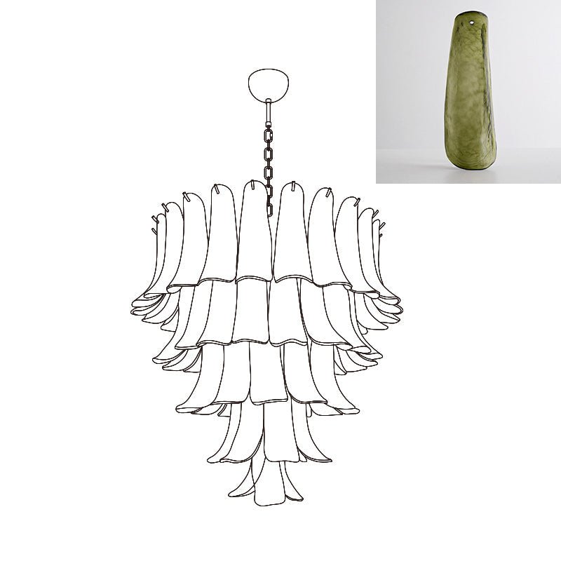 Lustre Colombe en verre et métal – vue 56