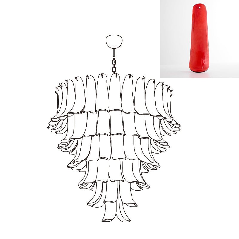 Lustre Colombe en verre et métal – vue 18