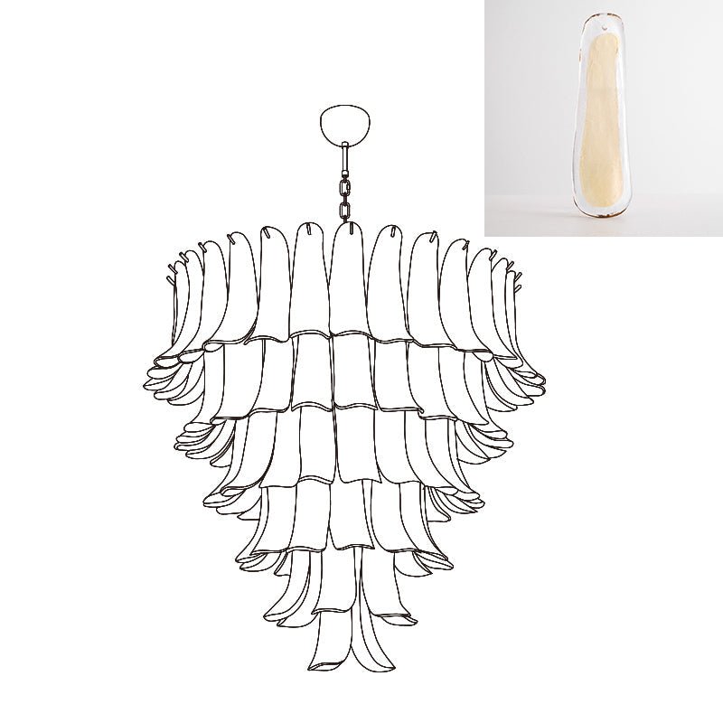 Lustre Colombe en verre et métal – vue 97