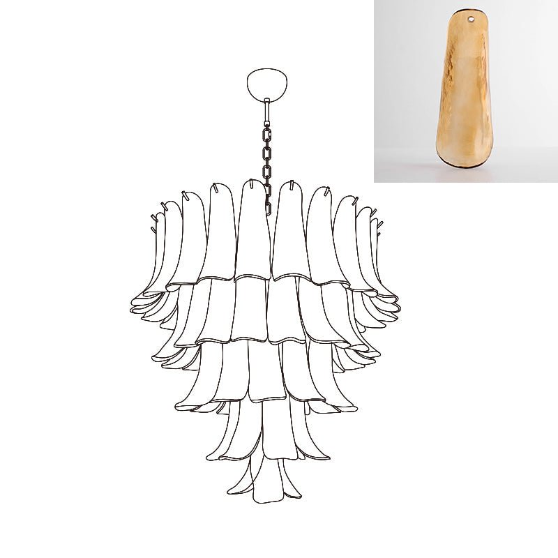 Lustre Colombe en verre et métal – vue 98