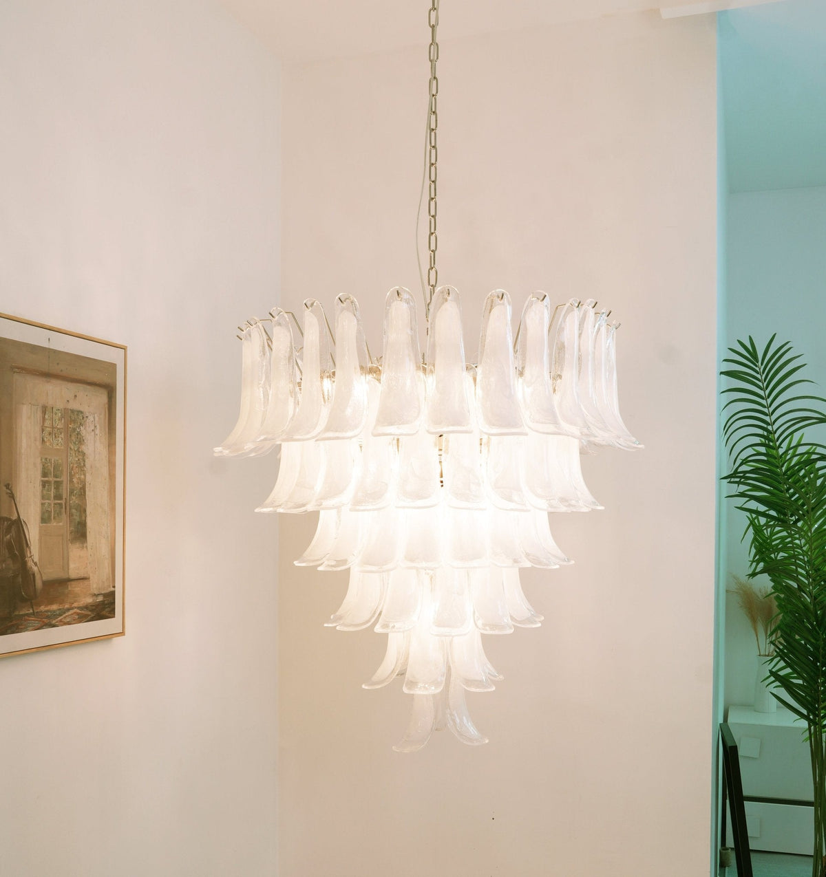 Lustre Colombe en verre et métal – vue 31